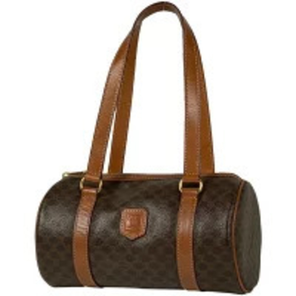 Celine Macadam handbag cylindrical barrel bag canvas brown